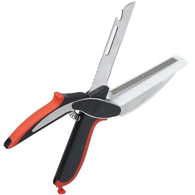 Food Cutter Scissors, Food Chopper, Vegetable Scissors, Ekeamz 6 In 1 Food Cutter Scissors Stainless Steel Food Cutter Fruit Peeler for Meat Vegetables Shredders Kitchen Tools