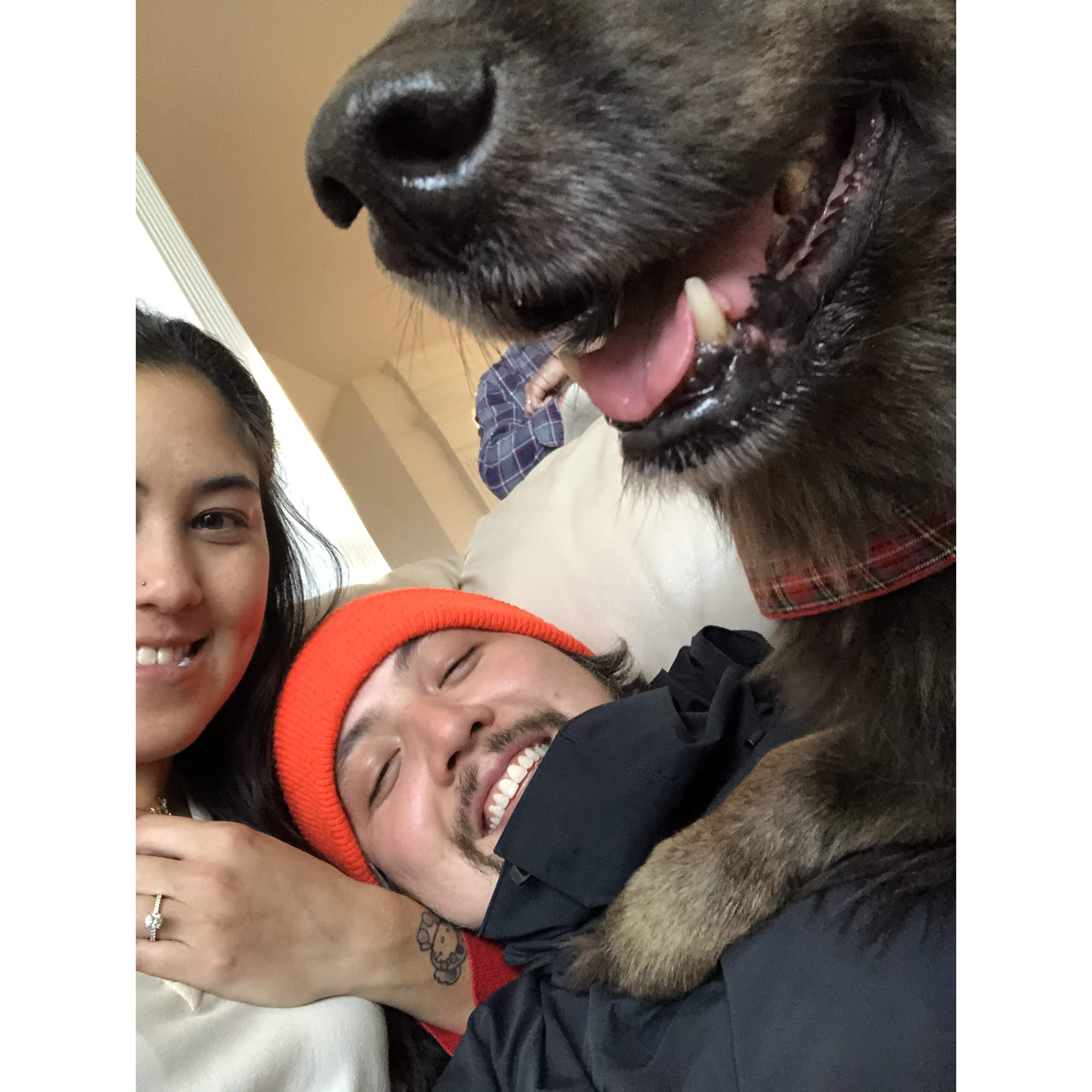 sharing the magical moment with Bear