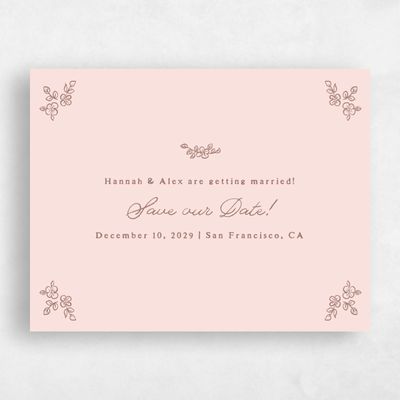 Blush, Pink Wedding Save the Date - Leda Landscape