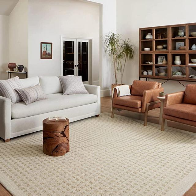 Chris Loves Julia x Loloi Polly Collection POL-01 Ivory / Natural 2'-6" x 7'-6" Runner Rug