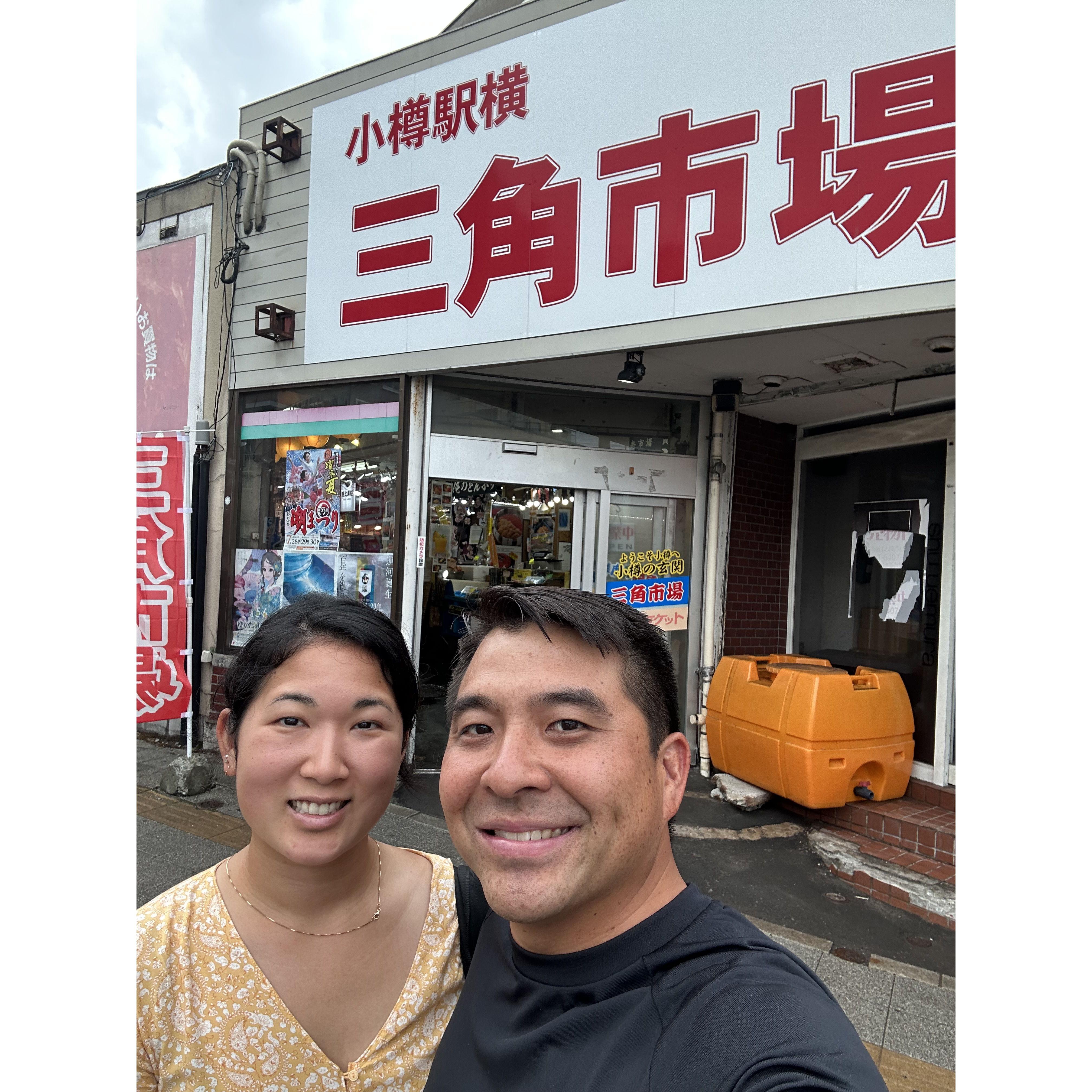 Sankaku fish market in Otaru, Hokkaido, Japan