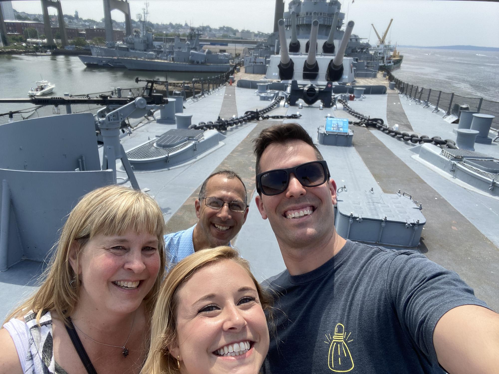 Exploring Battleship Cove in Fall River with the bride’s aunt and uncle
