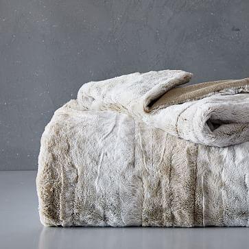 Faux Fur Leopard Ombre Throw