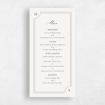 Beige Wedding Menu - Lynx