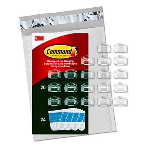 Command Outdoor Light Clips, Clear, 20 clips, 24 strips (AW017-20NA)