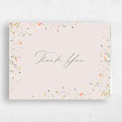 Beige Spring Wedding Thank You - Caramella Landscape