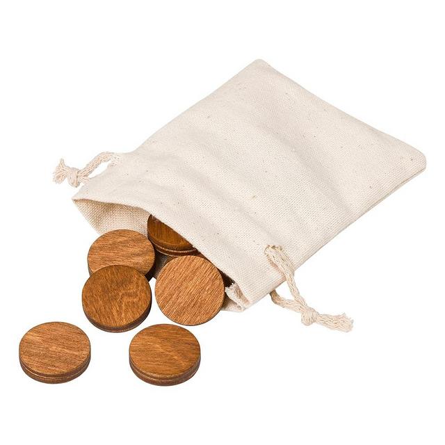 Wooden Refrigerator Magnets, Decorative Magnets, Office Magnets, Round Fridge Magnets. Brown Small Size