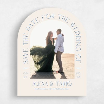 Cobalt, Blue Wedding Save the Date - Gothenburg Arch