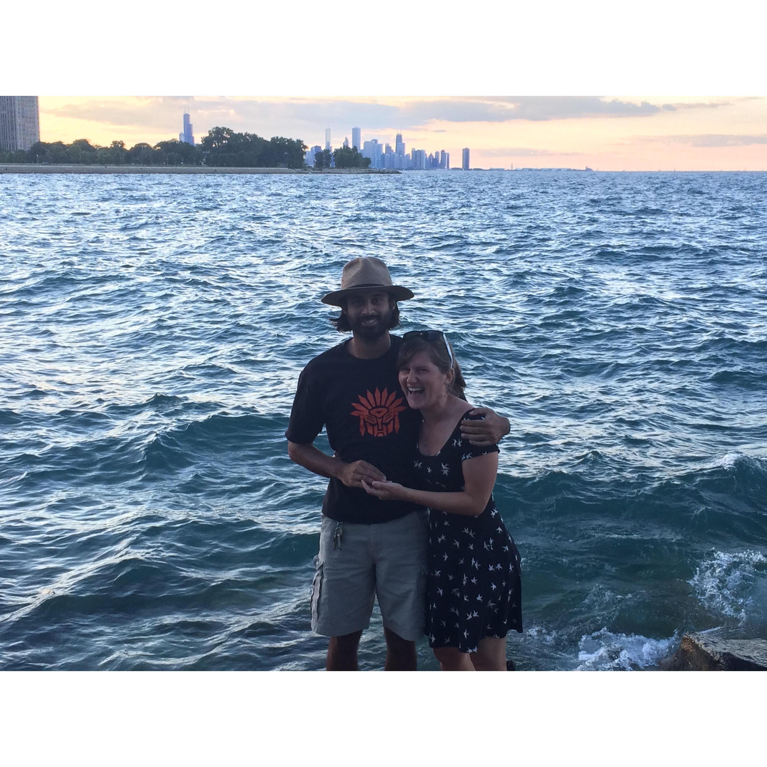 Promontory Point, where we have spent countless afternoons hanging out in a hammock, grading papers, picnicking, swimming, admiring the skyline, discussing our future, and throwing frisbees.