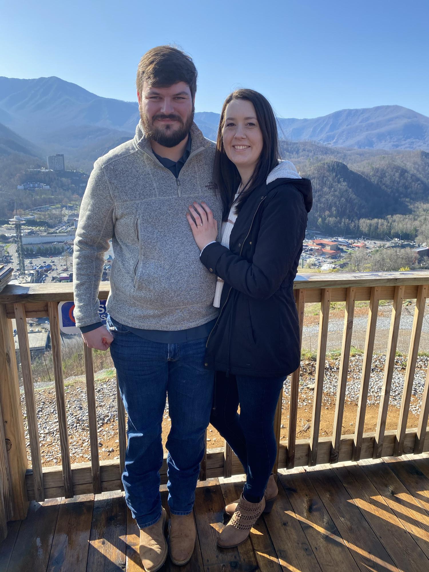 The day Liam proposed on the Sky Bridge in Gatlinburg, TN! March 2021
