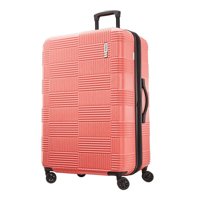 American Tourister 28" Checkered Hardside Spinner Suitcase - Coral