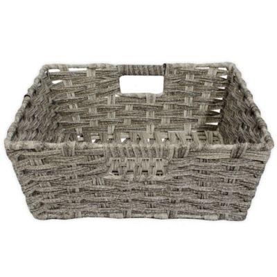 SALT™ Faux Rattan Medium Shelf Basket in Grey