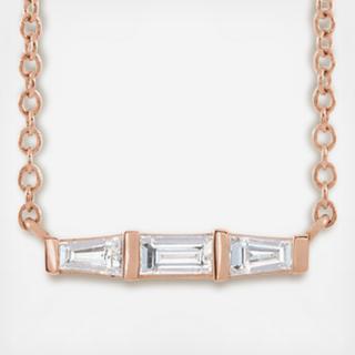 3-Stone Baguette Diamond Necklace