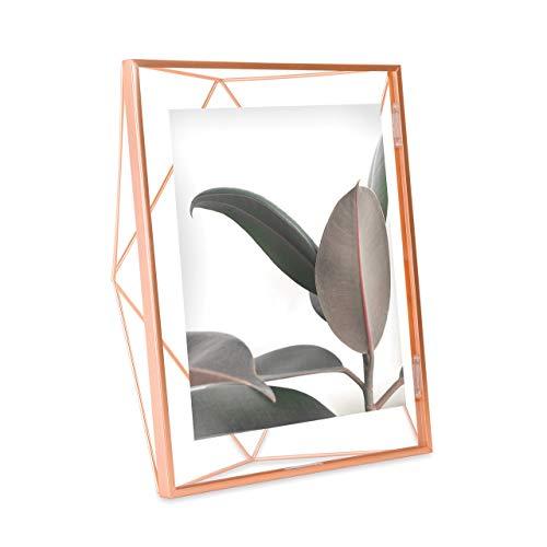 Umbra Prisma Picture Frame, 8x10 Photo Display for Desk or Wall, Copper