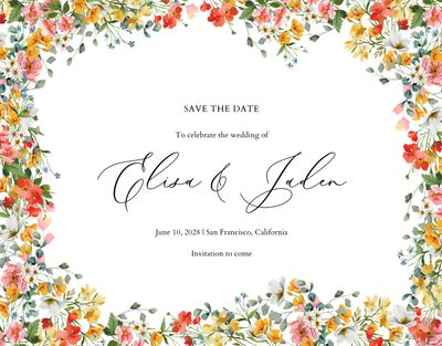 White Arch Wedding Save the Date - Pourpier Landscape