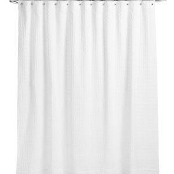White Waffle Wide Weave Shower Curtain - World Market