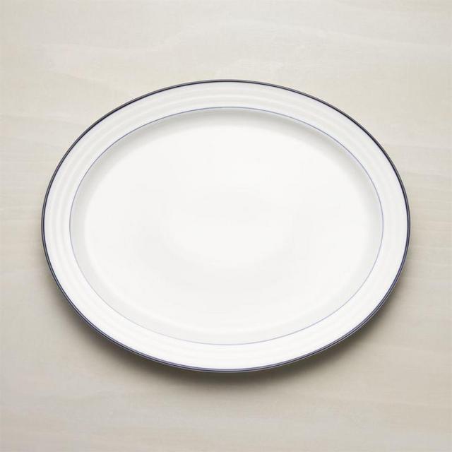 Roulette Blue Band Large Oval Platter