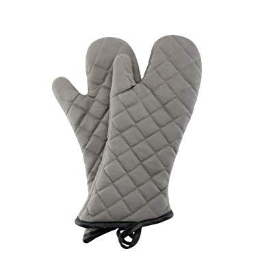 Oven Mitts 1 Pair of Quilted Cotton Lining - Heat Resistant Kitchen Gloves,Flame Oven Mitt Set