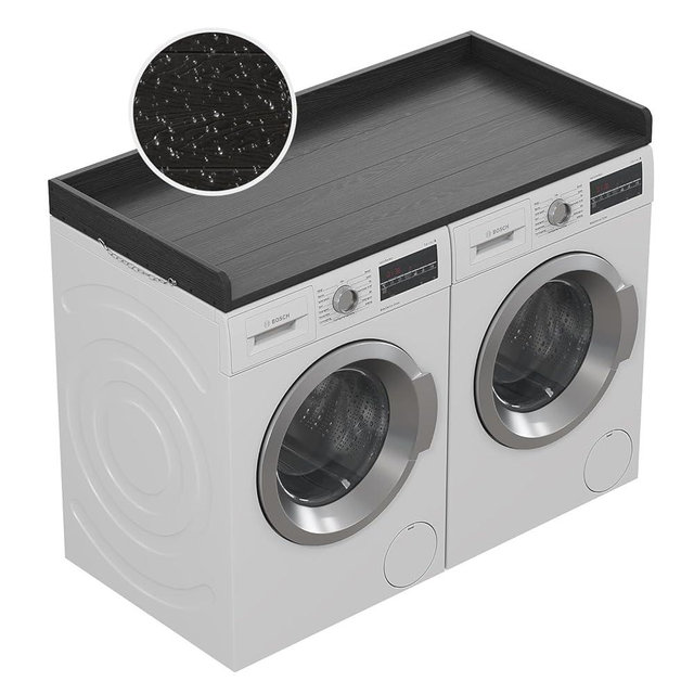 No-installation HDPE Washer Dryer Countertop Washer and Dryer Topper Covers for The Top Laundry Countertop Laundry Room Organization No Water Leakage,Black