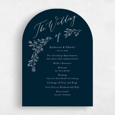 Blue Arch Wedding Program - Miette