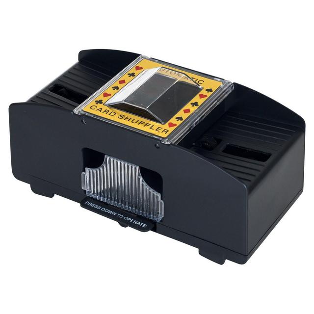 Trademark Poker Texas Hold 'em Automatic Two-Sided Card Shuffler- 8.125" x 4" x 3.75", Black