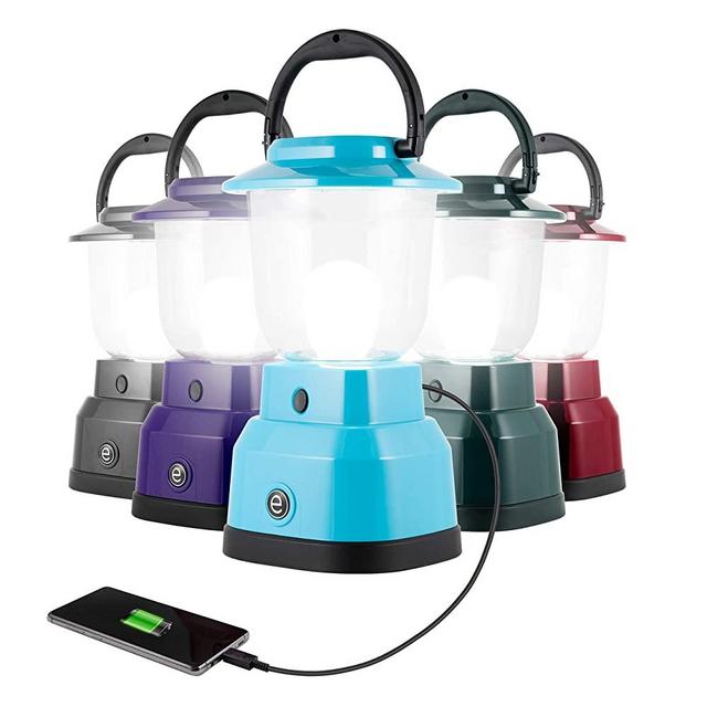 Enbrighten LED Camping Lantern, Battery Powered, USB Charging, 800 Lumens, 200 Hour Runtime, Carabiner Handle, Hiking Gear, Emergency Light, Blackout, Storm, Hurricane, Teal, 49551