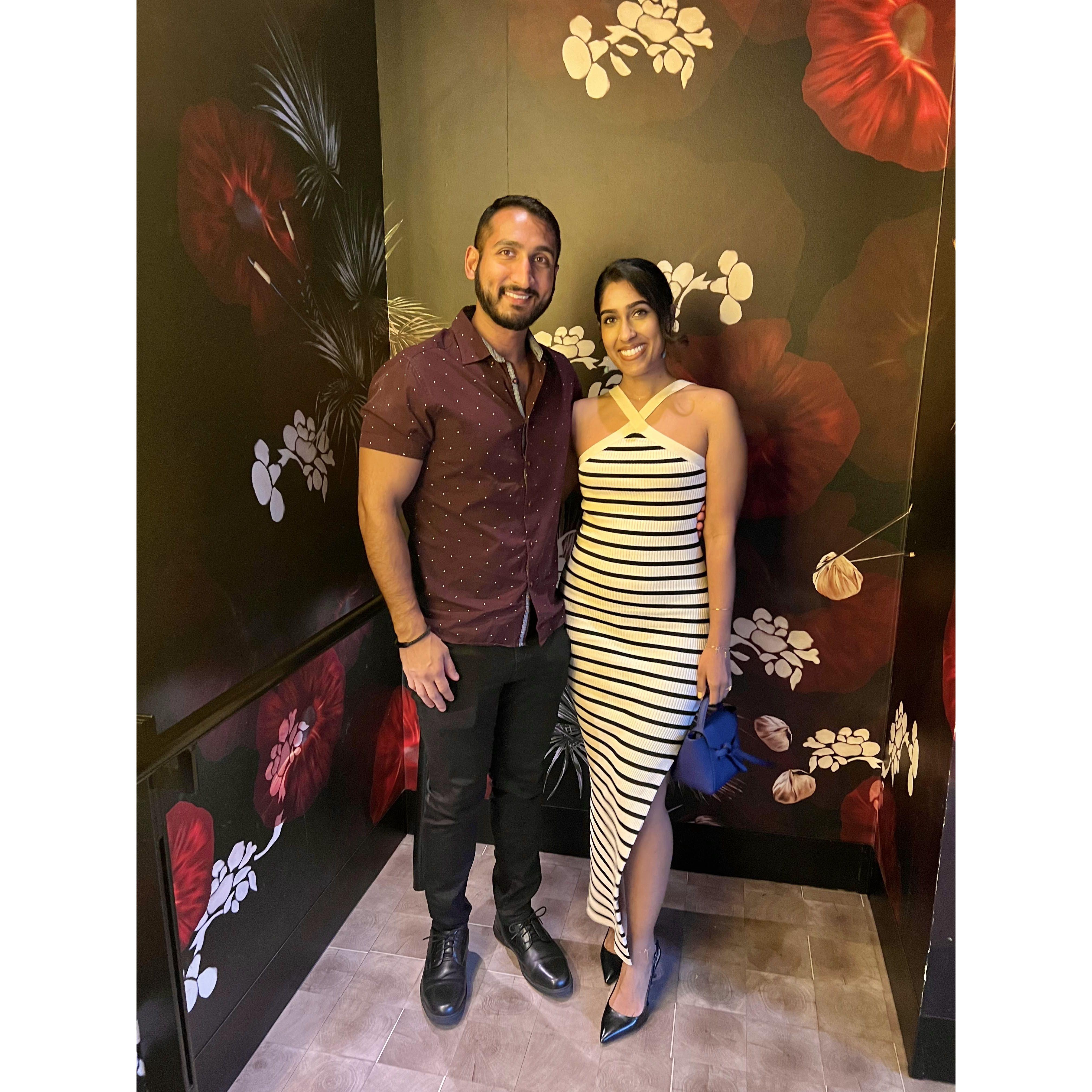 Our one year anniversary dinner in Chicago
