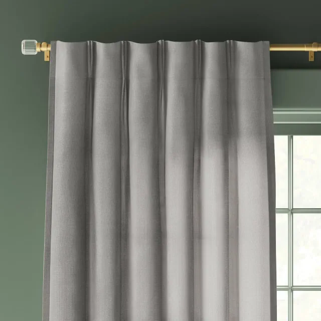 34"x108" Light Filtering Pebble Satin Curtain Panel with Pinch Pleat Gray - Threshold™: Luxury Woven Indoor Decor