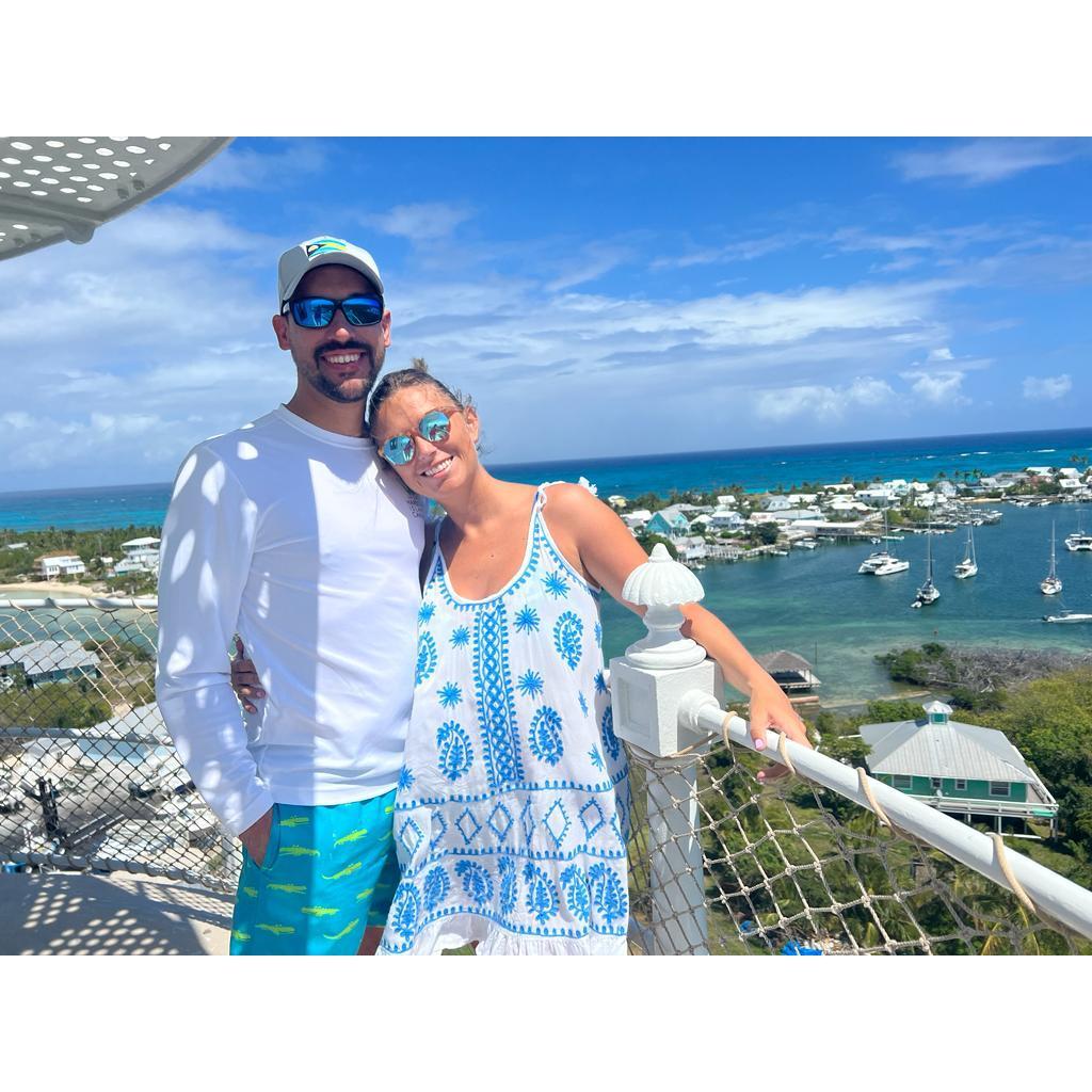 Top of the lighthouse - Hope Town, Abaco - Easter 2023 - Who woulda thought we'd be getting married here soon