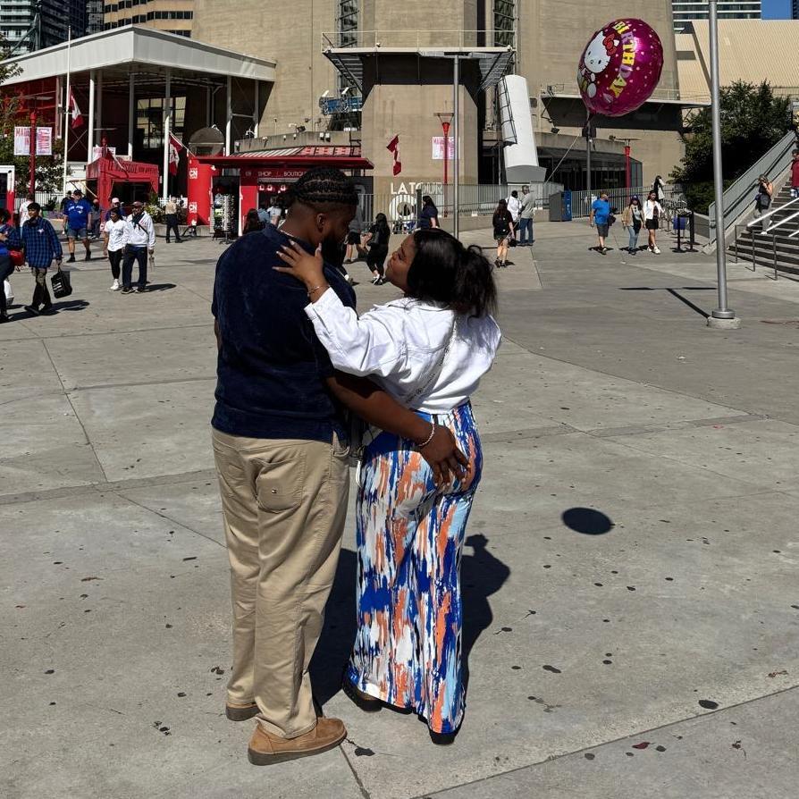 We first said " I love you" right before his brother snapped this pic of us.