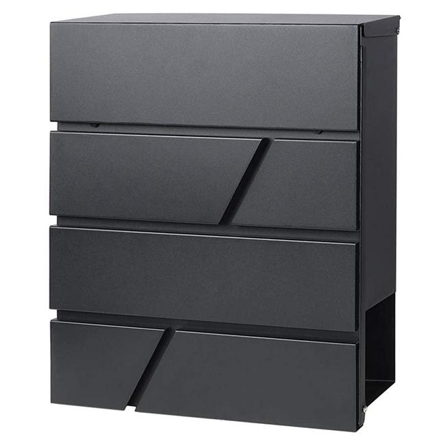 Lockable Mailboxes with Keys,Outdoor Wall Mounted Mail Box with Large Capacity,14 3/10" x 4 1/10" x 13", Black