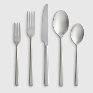 Gia Minimalist 20 Piece Flatware Set - Brushed Stainless Steel