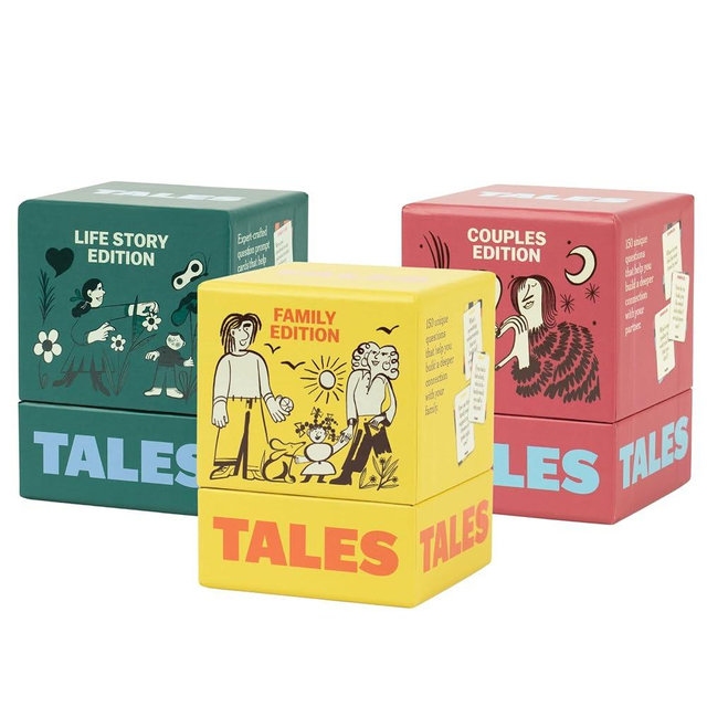 TALES 3 Pack Conversation Cards Bundle – Family, Couples & Life Story Editions – 450 Prompts for Game Nights, Dates, Holidays & Deeper Connections