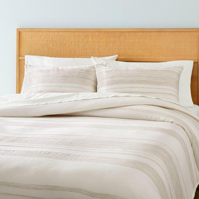 3pc King Heathered Stripe Comforter Bedding Set Twilight Taupe - Hearth & Hand™ with Magnolia