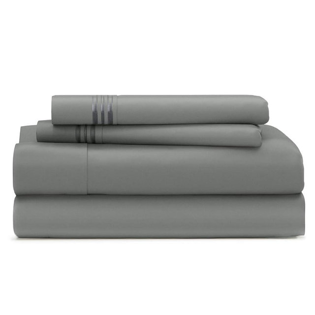 Cosy House Collection Everyday 1500 Series Bed Sheet Set - Ultra Soft & Cool Hotel Luxury Bedding - Deep Pocket - Wrinkle, Stain and Fade Resistant - 4 Piece Set (Queen, Charcoal
