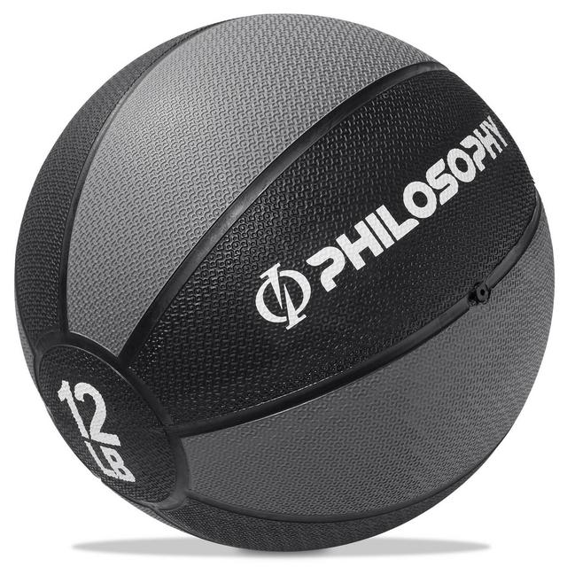 Philosophy Gym Medicine Ball, 12 LB - Weighted Fitness Non-Slip Ball