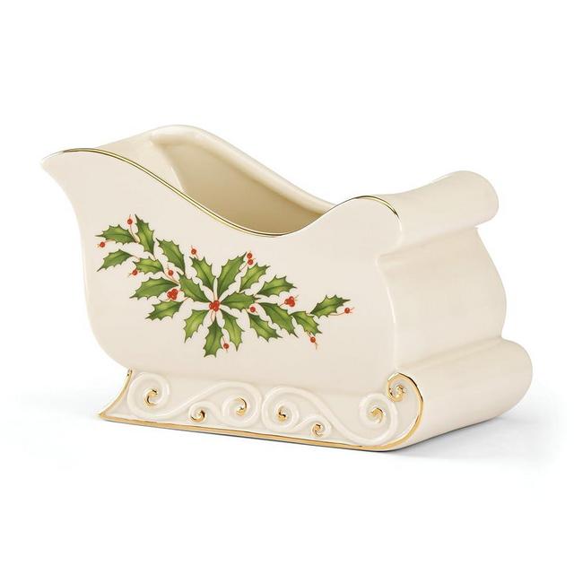 Lenox 886160 Holiday Sleigh Candy Dish, 1.40 LB, Red & Green