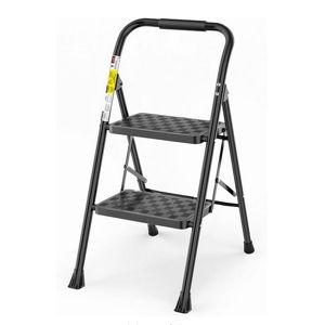 HBTower Folding 2 Step Stool with Cushioned Handle, 330 lbs Capacity, Anti-Slip Pedal and Ergonomic Design