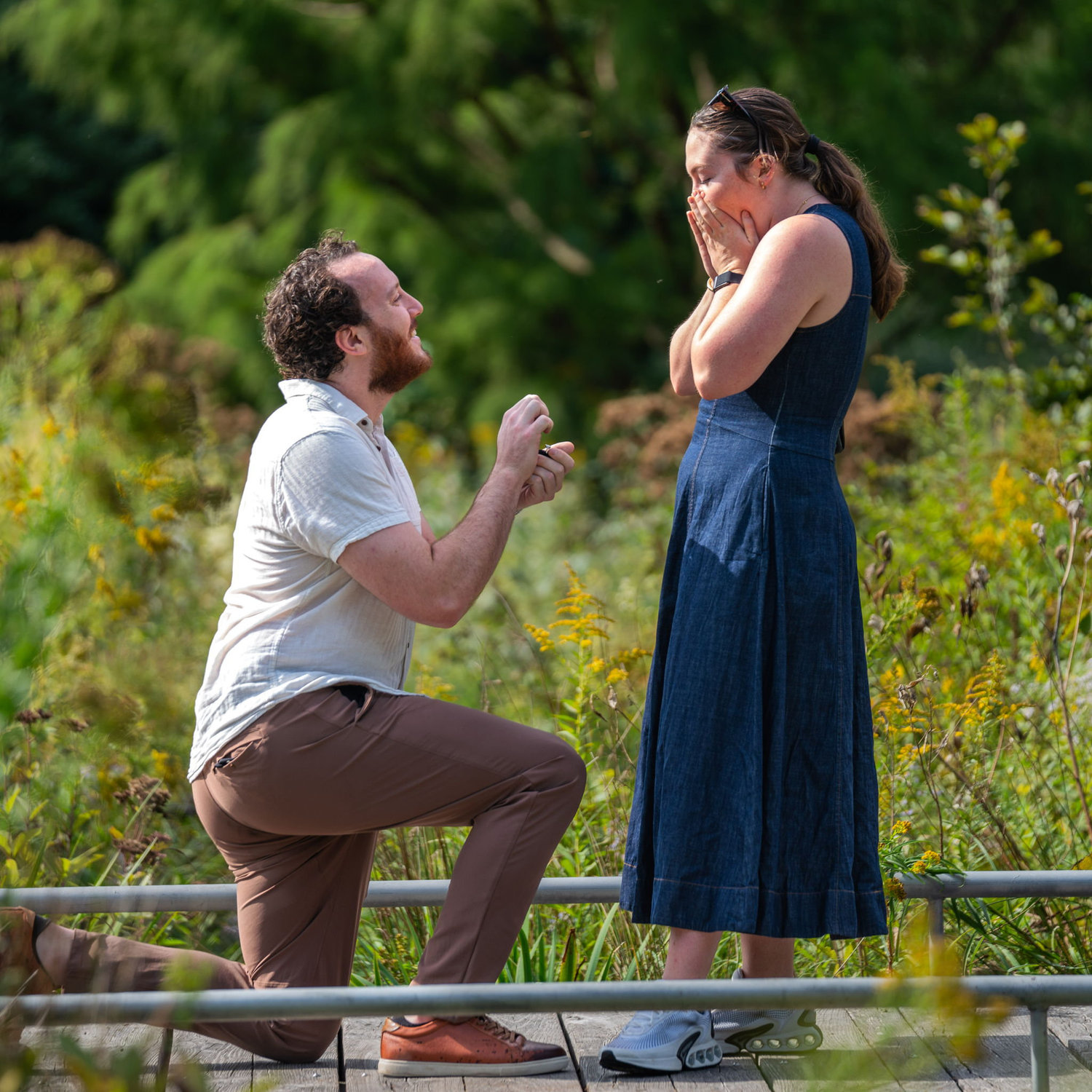 Griff proposed at the Brooklyn Botanic Garden on September 27, 2025.