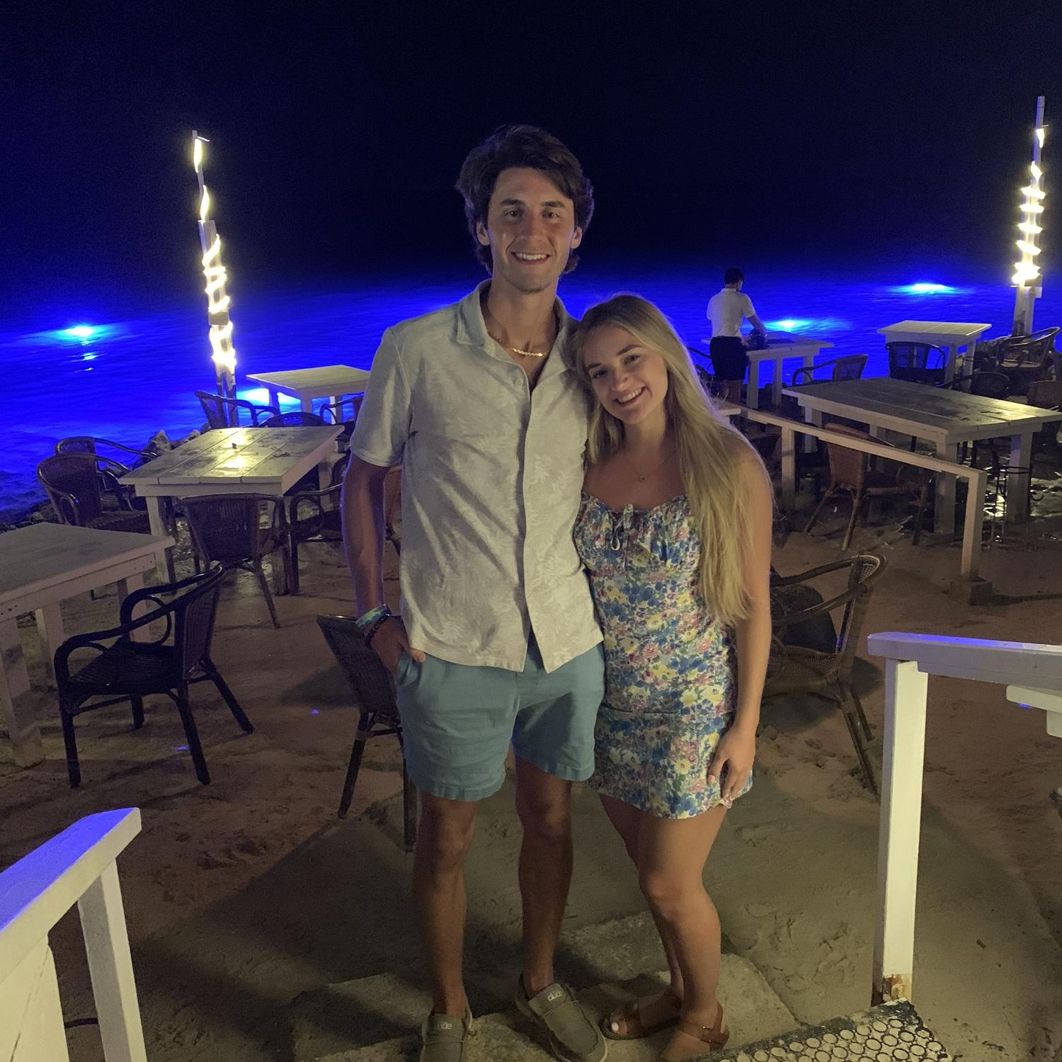 Our first time back in Aruba since the time we went! This is the same restaurant we ended up getting engaged at! 
Aruba 2022!