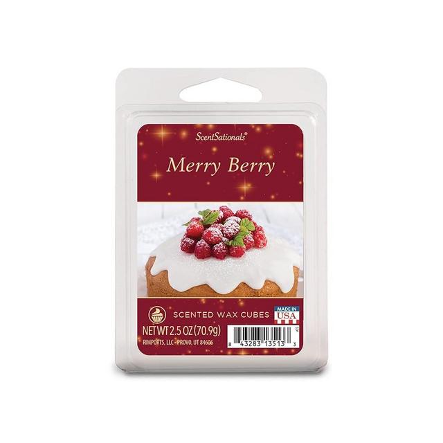 Scentsationals Scented Wax Cubes - Holiday Collection - Fragrance Wax Melts for Warmers - Home Air Freshener Tart Pack - Wickless Candle Spa Aroma Decor Gift - 2.5oz (Merry Berry)