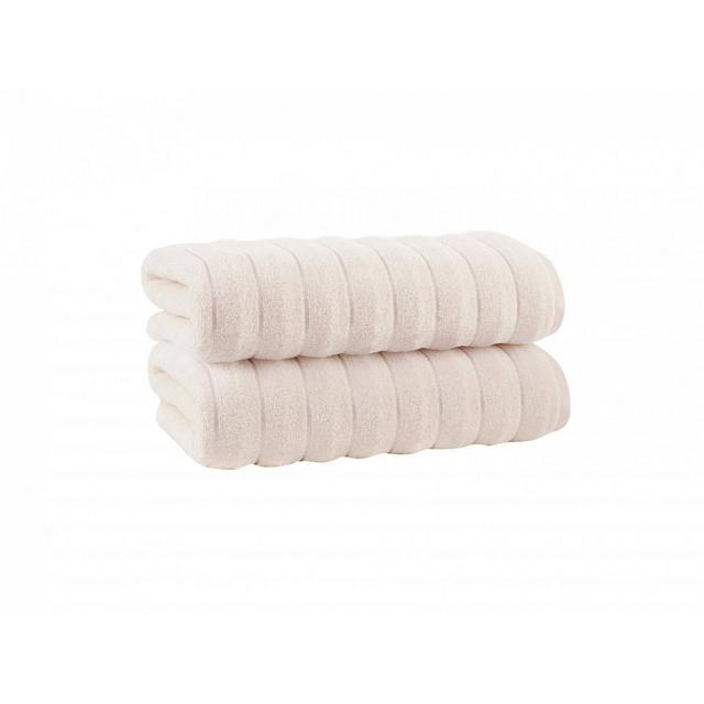 2pc Vague Turkish Cotton Bath Sheet Set Cream - Enchante Home