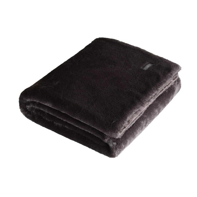 Kenneth Cole - Faux Fur Throw Blanket, Luxuriously Soft Bedding with Micromink Reverse, Cozy Home Decor (Brown, 50" x 60")