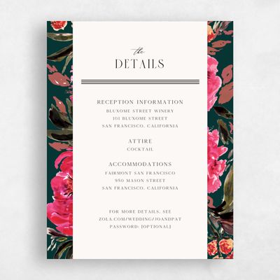 Green Floral Wedding Enclosure - Waverly