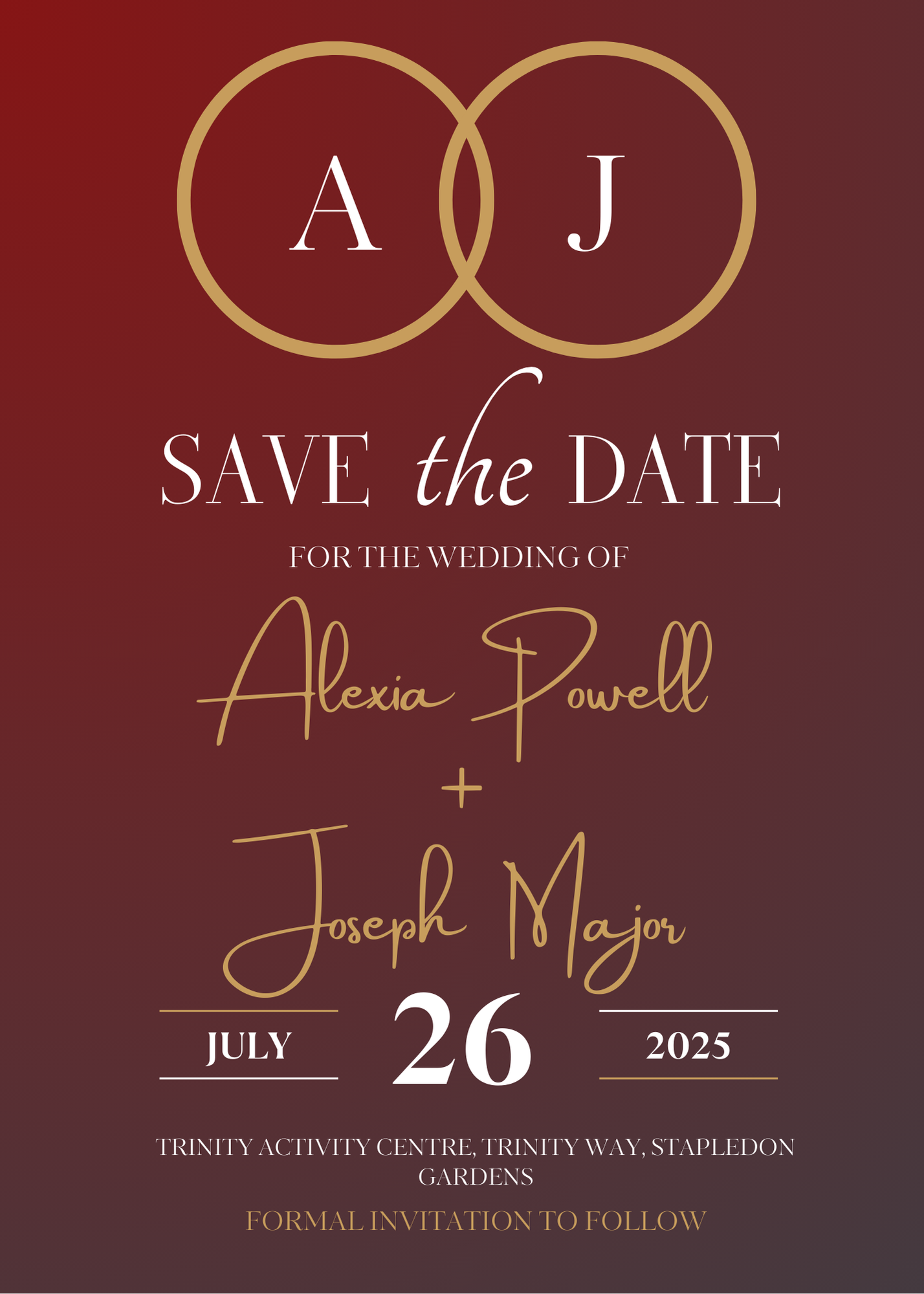 The Wedding Website of Joseph Major and Alexia Powell