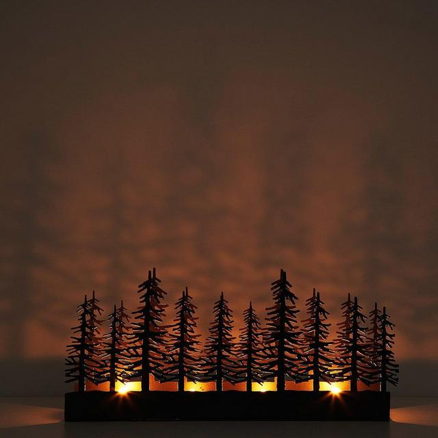 Nordic Tea Light Trough | Tree Silhouette Candle Holder