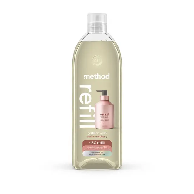 Method Aluminum Gel Hand Soap Refill - Vanilla + Raspberry - 34 fl oz