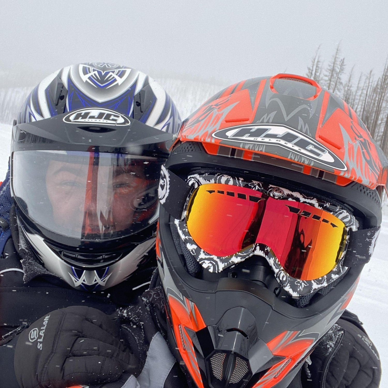 Allison's first time snowmobiling with Jacob in Grand Lake, CO