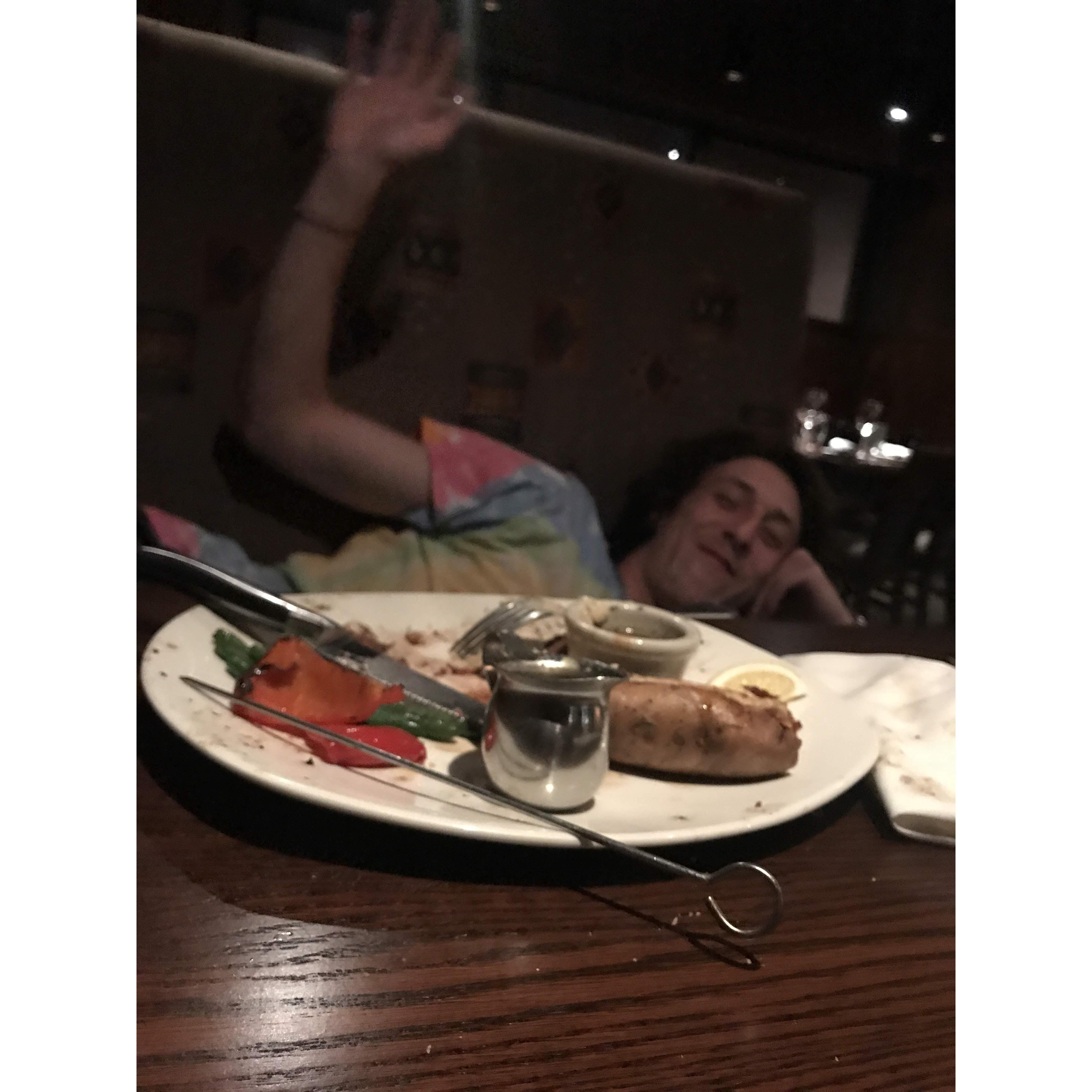 This was our First date! we went to the Keg!