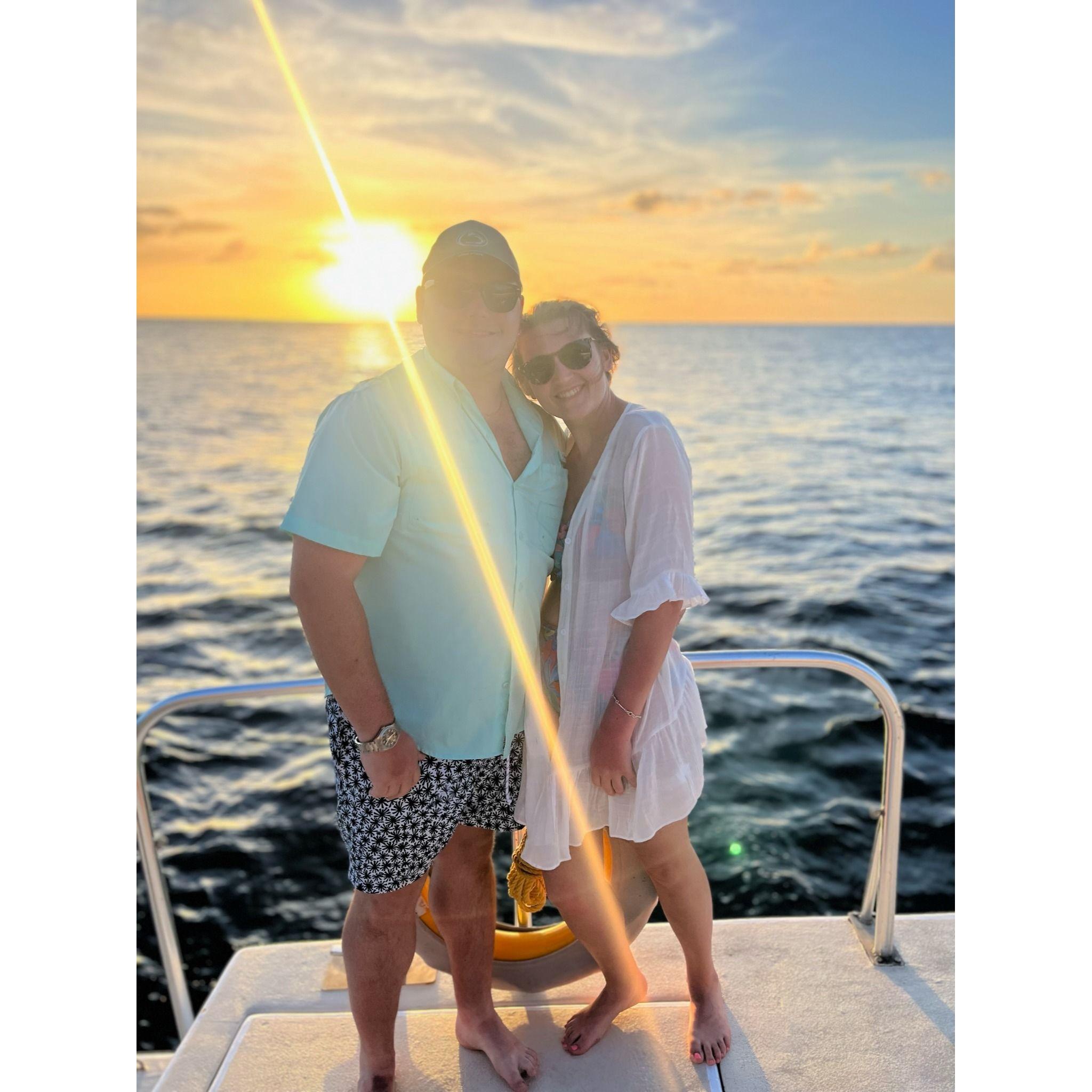 On a sunset cruise in St. Lucia - 2023